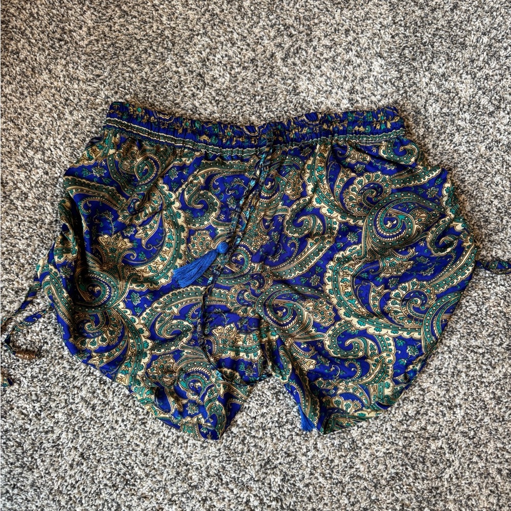 Paisley Print Women's Shorts Silk XXS